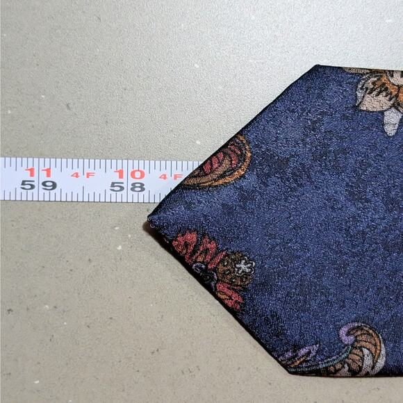 Vintage London Fog Mens Tie Paisley Floral Jewel Tones Ornate 1980s Made in USA - Picture 9 of 9